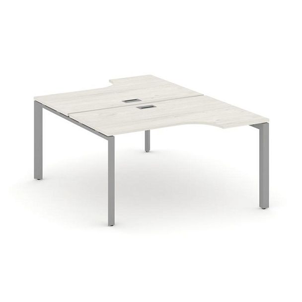 Style Project Next Рабочая станция эргономичная SN-59P.DRPA-021 Дуб Наварра/Металл Серый/Серебро Заглушка 1380*1632/1992*750 - Вид 1