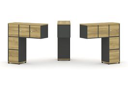 Concept Надставка низкая CN.DNN-005 Дуб Винченцо/Антрацит/Металл Антрацит 1099*365*1130 - Фото предпросмотра