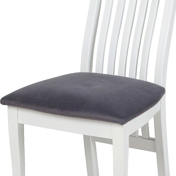 Комплект деревянных стульев с мягким сиденьем Альбен Белая эмаль/Серый велюр, 4 шт. - Вид 11