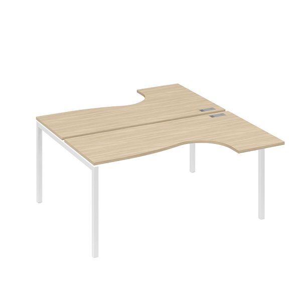 Рабочая станция каркас DUE (2х160) столы Классика A4 А4 Б2 182 БП дуб скандинавский / металлокаркас белый - Вид 1