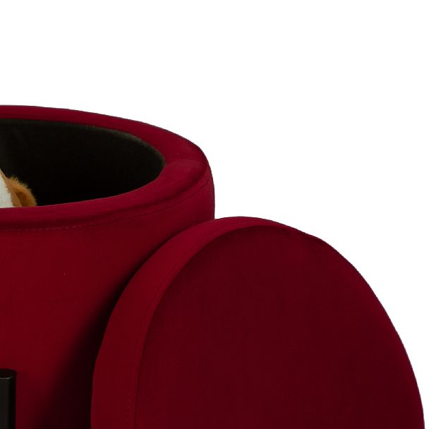 Пуф Кен с местом для хранения Бордовый велюр Confetti bordo/черный - Вид 4