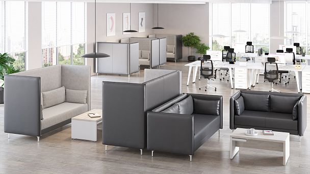 Кресло низкое Lang 88x91x84 чёрный - Вид 2