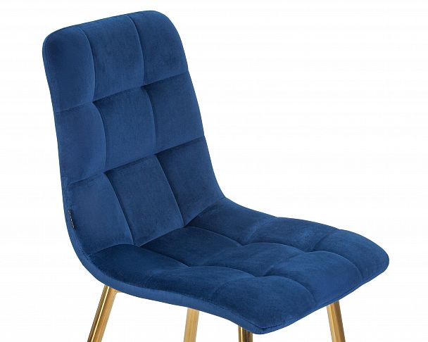 Стул обеденный DOBRIN ALEX (золотые ножки, темно-синий велюр (V108-67)) - Вид 7