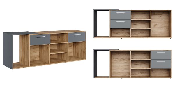 Креденция тип 1 Zion Light 189x50x71 дуб крафт золотой - Вид 1