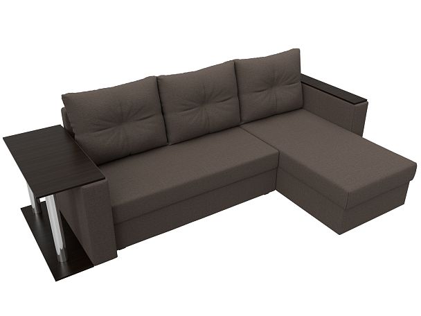 Диван угловой Атланта Лайт правый угол Рогожка коричневый - Вид 6