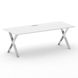 Cross Стол руководителя CRF.SR-3 Белый F/Нерж. Сталь 2200*900*750 - Фото предпросмотра