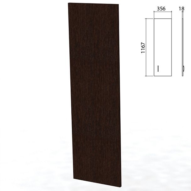 Дверь ЛДСП средняя "Приоритет" (356х18х1167 мм), БЕЗ ФУРНИТУРЫ, венге, К-937, К-937 венге - Вид 1
