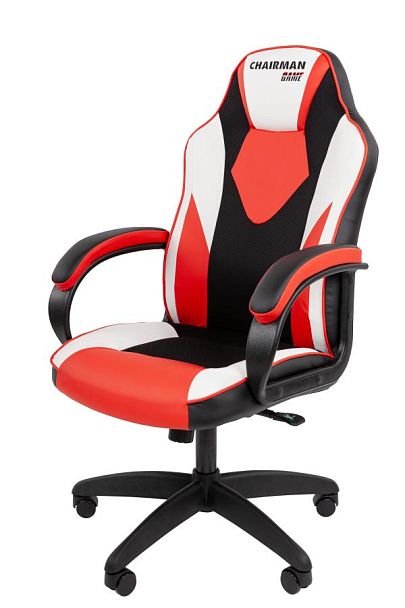 Кресло Chairman game 17 Россия экокожа черный/красный/белый - Вид 8