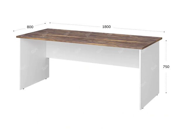 TANDEM RTD036-180-SH Стол прямоугольный ун-й 1800х800х750 Таксония шоколадная/Белый - Вид 2