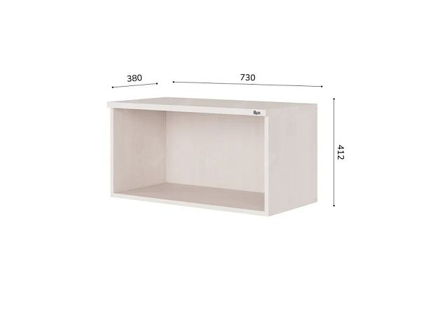 UNITY РА-02 ДУБ МОЛОЧНЫЙ Антресоль открытая Прямой 730x380x412 - Вид 4