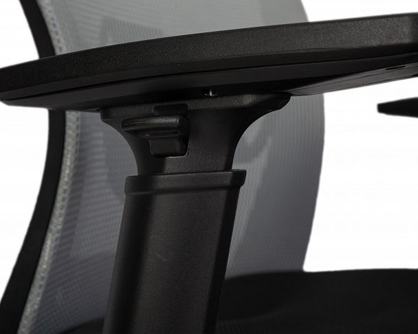 Офисное кресло для персонала DOBRIN NIXON (чёрный, серая сетка) - Вид 8