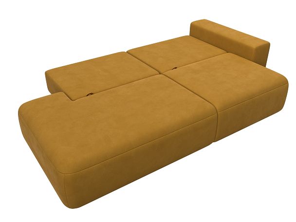 Диван прямой Лига-036 НПБ Модерн подлокотник справа Велюр желтый - Вид 9