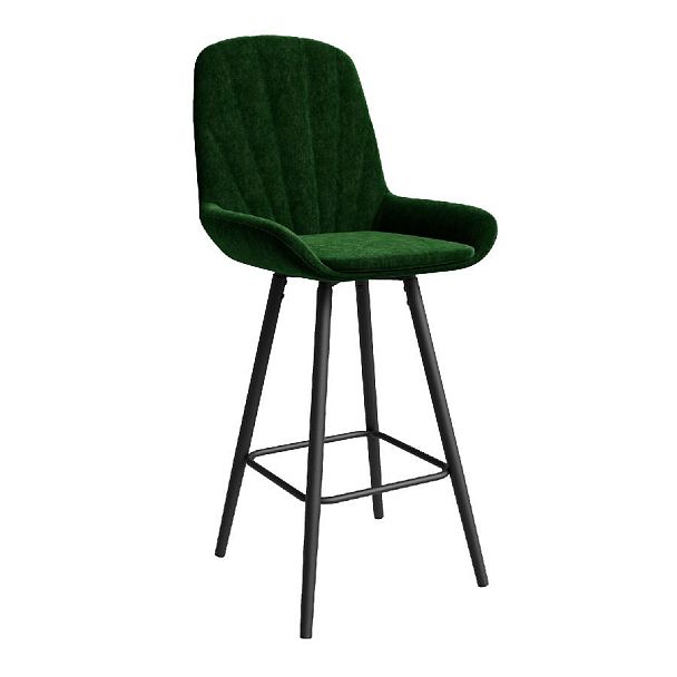 Стул ЮККИ Основание №5 Барный конус Черное Вельвет Зеленый - Вид 1