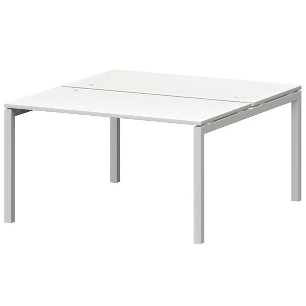 Бенч двойной на металлокаркасе СМС2-П-14К.149.Пр50 Белый/Белый 1400x1496x750 Смарт - Вид 1