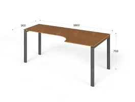 UNITY РМСУ9-18R ВИШНЯ Стол на металлокаркасе угловой правый 1800х900х750 - Фото предпросмотра