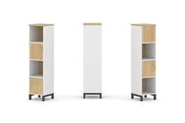 Стайл Проджект Набор стеллажа 2-х сторон., 4 яр. SN.NSD-411 Белый/Тиквуд Светлый/Металл Антрацит 387 - Фото предпросмотра