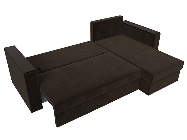 Угловой диван Атланта Лайт Б/С правый (полностью микровельвет коричневый) - Вид 9