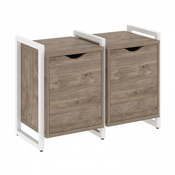 Тумба на опорах наборная "Loft" VR.L-TN-2.O тиквуд темный/белый - Вид 1