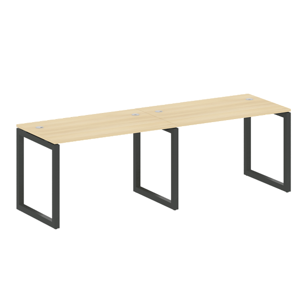 Metal System Quattro Р. ст. на 2 раб. места на О-образном м/к 50БО.СМ-2.2 Акация/Антрацит металл 2400*720*750 - Вид 1