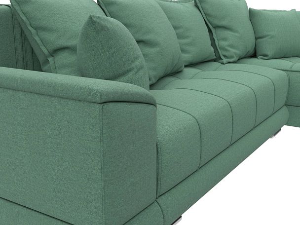 Диван угловой НордСтар правый угол Рогожка зеленый - Вид 4