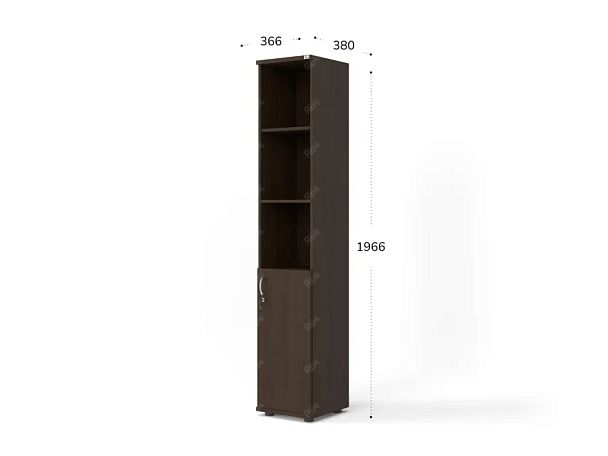 UNITY РШК-04 ВЕНГЕ Комбинированный шкаф Правый 366x380x1966 - Вид 2
