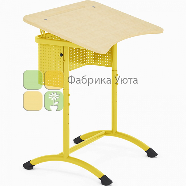 Парта одноместная ЭКСТРА (Р) с угл. накл. стол. и перф. экраном цвет. рег. (1-3 гр) - Вид 1