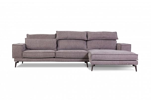 Диван ENZO с шезлонгом, рогожка, бежевый - Вид 7