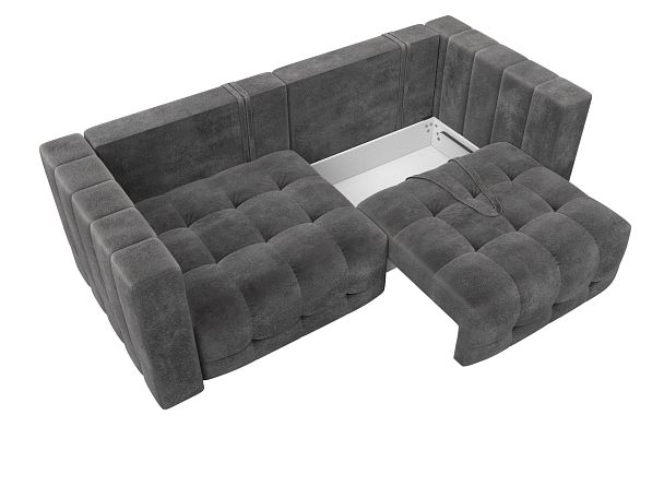 Диван прямой Лига-052 НПБ Велюр серый - Вид 7