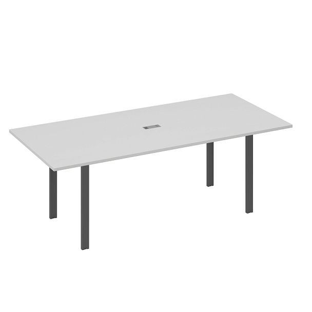 Стол 220 для переговорной каркасе UNO A4 А4 Б1 124 БП серый / металлокаркас антрацит - Вид 1