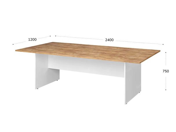 TANDEM RTD007-240-ME Конференц-стол прямоугольный ун-й 2400х1200х750 Таксония медовая/Белый - Вид 2
