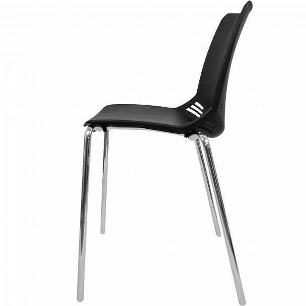 Стул Race (4 ножки) каркас Хром, черный, стопируемый - Вид 2