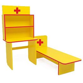 Уголок Доктор с кушеткой, вид 2, цветной - Фото предпросмотра