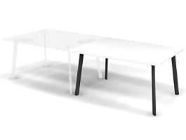 MATRIX 121S503 Стол переговорный боковой 1500х1100х775 Белый/Темно-серый - Фото предпросмотра