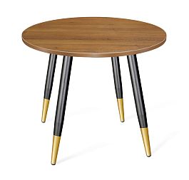 Стол Sheffilton SHT-TU104/80 ЛДСП черный муар/золото/орех - Фото предпросмотра