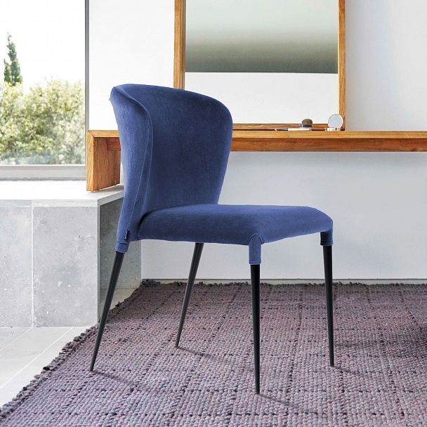 Стул Albert (Альберт), бархат синий 29, стопируемый - Вид 8