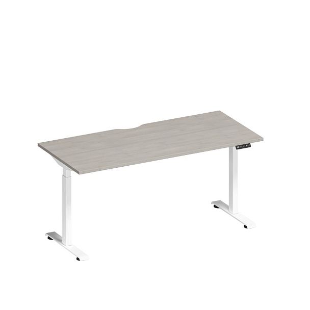 Стол письменный на электроприводе с вырезом Elevo А2 БГ 004.2 ДШ дуб шамони/ белый гладкий - Вид 1