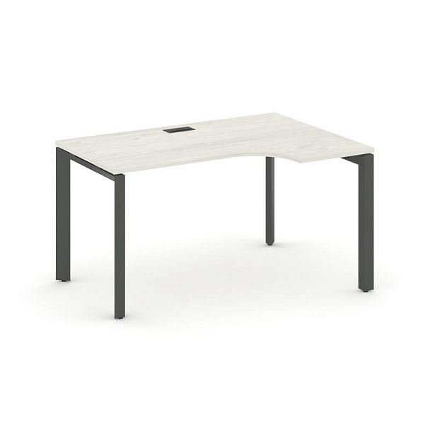 Style Project Next Стол рабочий эргономичный SN-59P.SPA-001(R) Дуб Наварра/Металл Антрацит/Черный Заглушка 1380*600/980*750 - Вид 1