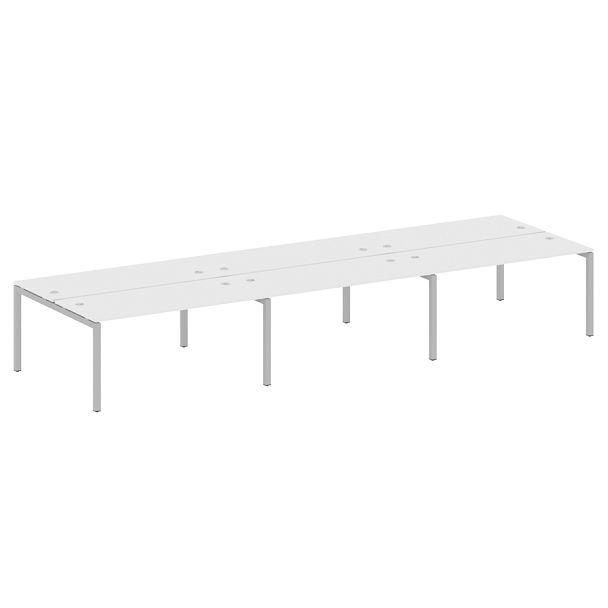 Metal System Quattro Р. ст. на 6 раб. места на П-образном м/к 50БП.СМ-6.4 Белый/Серый металл 4800*1475*750 - Вид 1