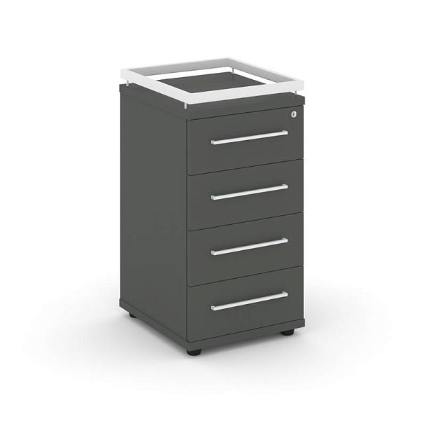 Rift Тумба приставная+рамка RF.TPR-002 Антрацит/Металл Белый 416*460*797 - Вид 1