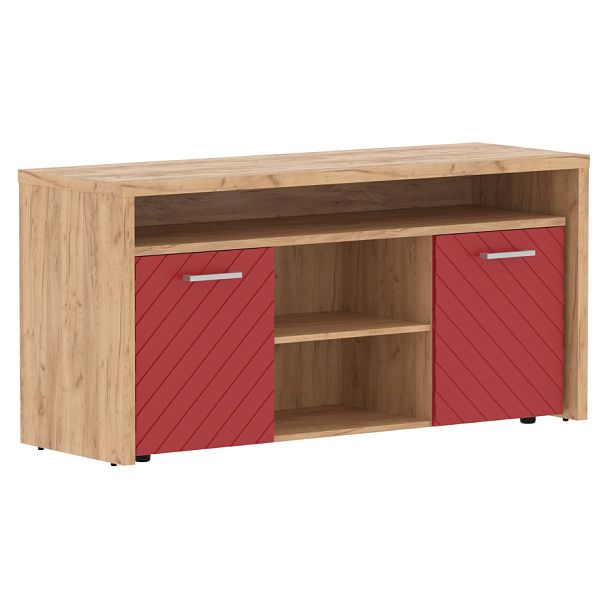 Тумба с фригобаром TLTF-3D Красный/Дуб Бофорд Z 1640х550х800 TORR LUX - Вид 1