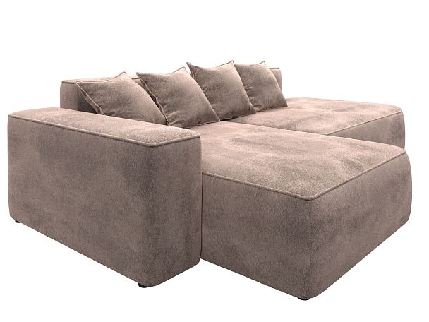 Диван угловой Лига-065 угол левый Велюр бежевый - Вид 3