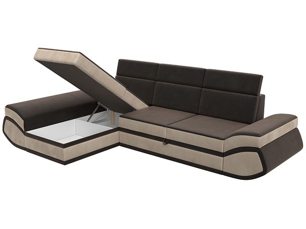 Диван угловой Лига-032 левый угол Велюр коричневый - Вид 8