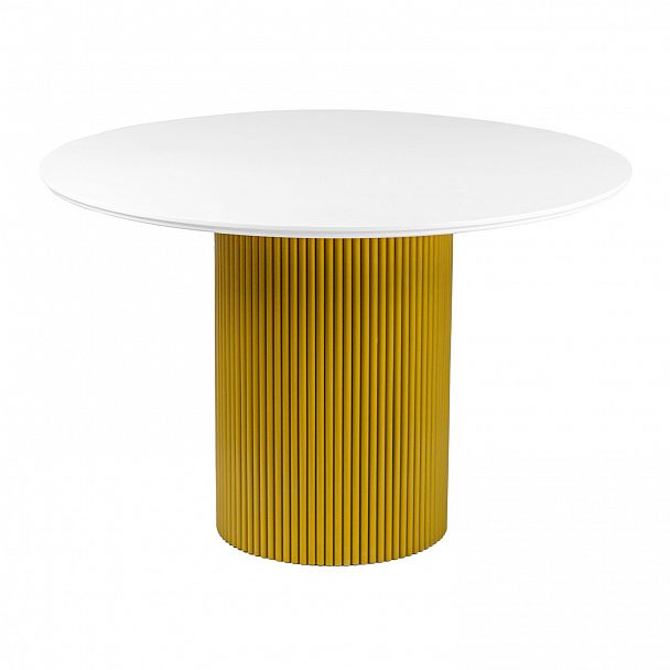 Стол фуд-корт d1100, HPL  Белый матовый - Вид 3