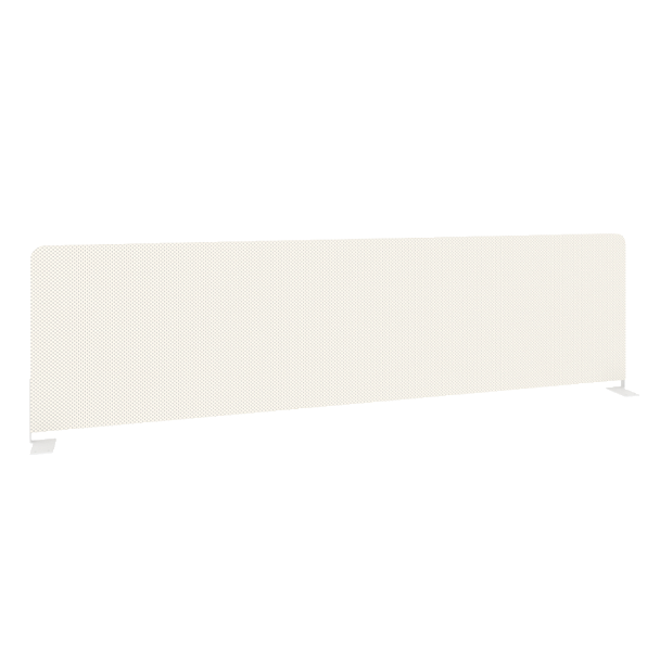 Metal System Экран тканевый боковой Б.ТЭКР-147 Белый/Белый металл 1475*390*22 - Вид 1