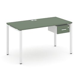 Concept Стол рабочий с подвесной тумбой с одним ящ. CN.SP-110 W Кобо/Белый Бриллиант/Металл Белый 1180*720*750 - Фото предпросмотра