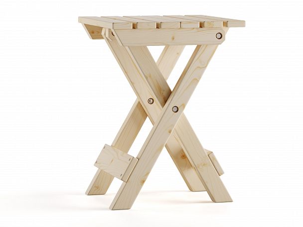 Табурет складной деревянный, сосна, цвет натуральный - Вид 3