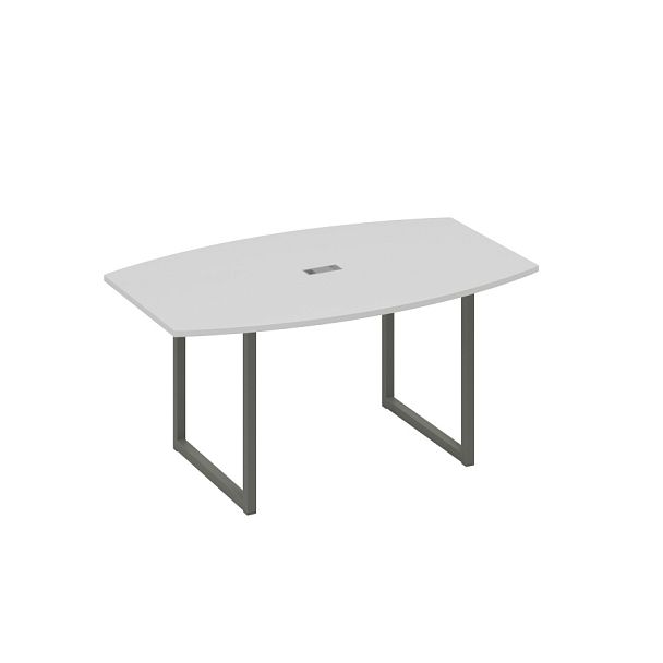 Стол 160 для переговоров на каркасе QUATTRO A4 А4 Б4 111 БП серый / металлокаркас антрацит - Вид 1