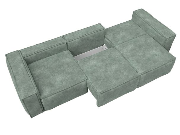 Диван прямой Лига-081 НПБ Лонг Велюр зеленый - Вид 8