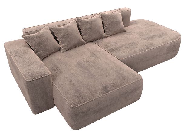 Диван угловой Лига-065 угол левый Велюр бежевый - Вид 5