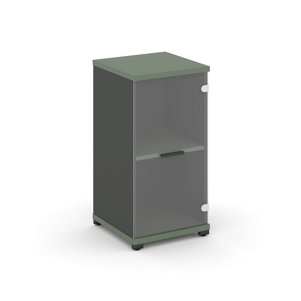 Concept Шкаф 1 узкая секция, 2 ниши CN.STU.E-213 SP A Кобо/Антрацит/Металл Антрацит/Прозрачный 420*420*818 - Вид 1